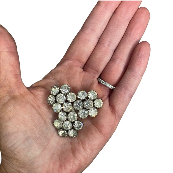 Vintage Triangular Cluster Rhinestone Brooch - Picture 5 of 10